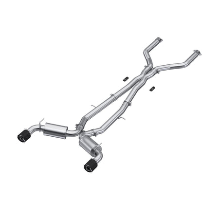 MBRP S44043CF - 3 Inch Cat Back Exhaust System Dual Rear For 17-22 Infiniti Q60 3.0L RWD/AWD T304 Stainless Steel With Carbon Fiber Tips MBRP 1