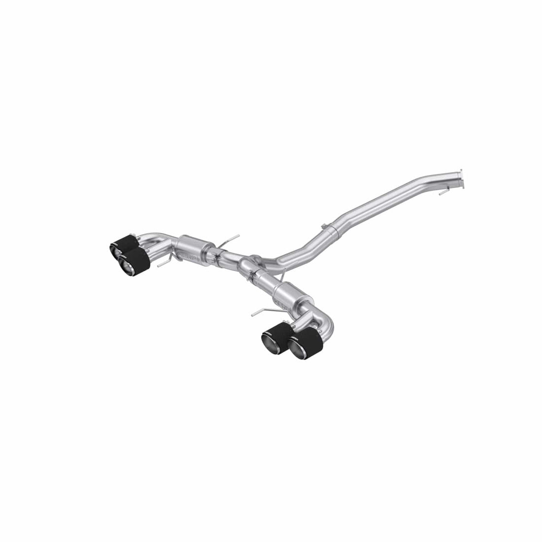 MBRP S44073CF T304 Stainless Steel 3.5 Inch Cat-Back Dual Split Rear Quad Carbon Fiber Tips