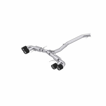 MBRP S44073CF T304 Stainless Steel 3.5 Inch Cat-Back Dual Split Rear Quad Carbon Fiber Tips
