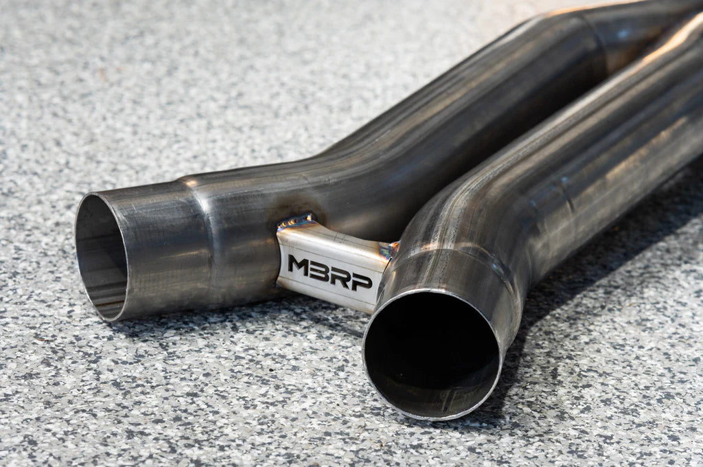 MBRP S4501304 - 2021-Up BMW M4 G82/ M3 G80 3.0L Coupe and Sedan T304 Stainless Steel 3 Inch Resonator Bypass X-Pipe MBRP