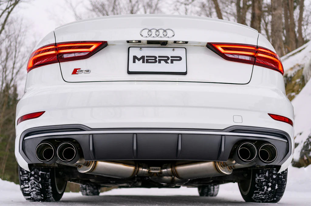 MBRP S46013CF - Audi 3 Inch Cat back Carbon Fiber Tips Armor Pro Series For 15-20 Audi S3 MBRP