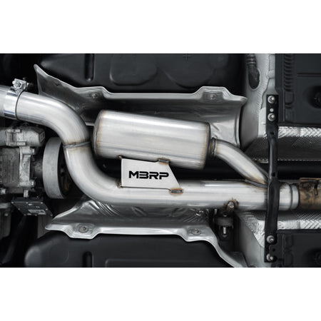 MBRP S46033CF - 2015-2019 Volkswagen Golf Armor Pro Series 3 Inch Cat Back Quad Split Rear T304 Stainless Steel with Carbon Fiber Tips Exhaust System MBRP 2