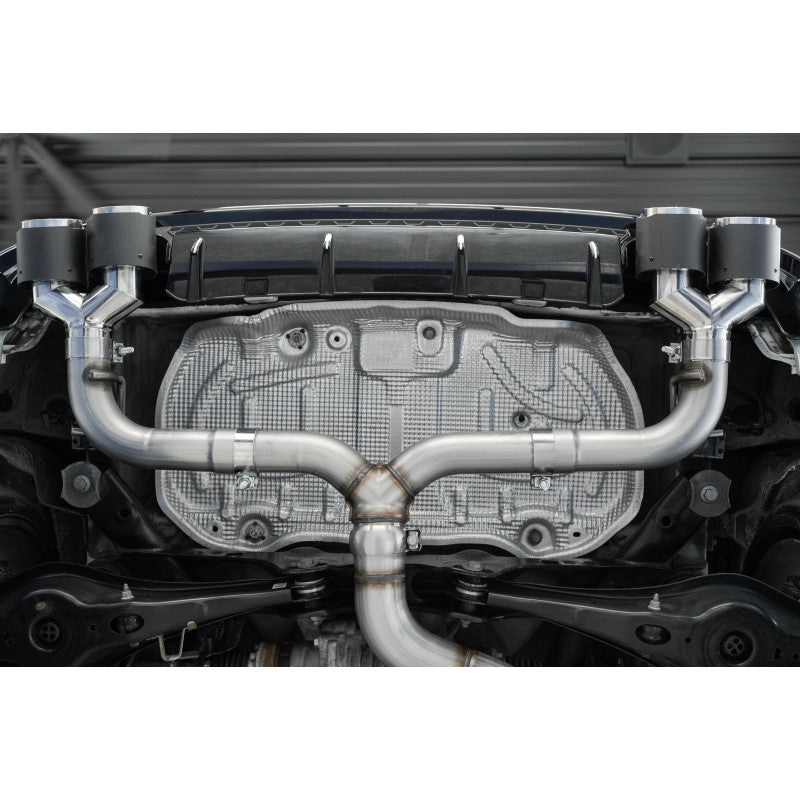 MBRP S46033CF - 2015-2019 Volkswagen Golf Armor Pro Series 3 Inch Cat Back Quad Split Rear T304 Stainless Steel with Carbon Fiber Tips Exhaust System MBRP 4