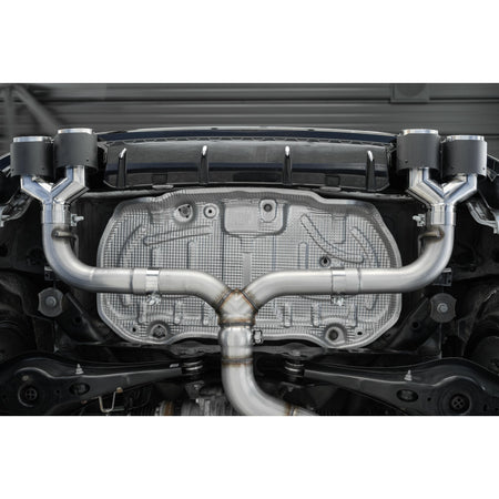 MBRP S46033CF - 2015-2019 Volkswagen Golf Armor Pro Series 3 Inch Cat Back Quad Split Rear T304 Stainless Steel with Carbon Fiber Tips Exhaust System MBRP 4