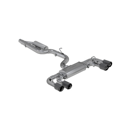 MBRP S46053CF - 2015-21VW Golf R T304 Stainless Steel 3 inch Cat-Back Active Quad Rear Exit with Carbon Fiber Tips MBRP 1