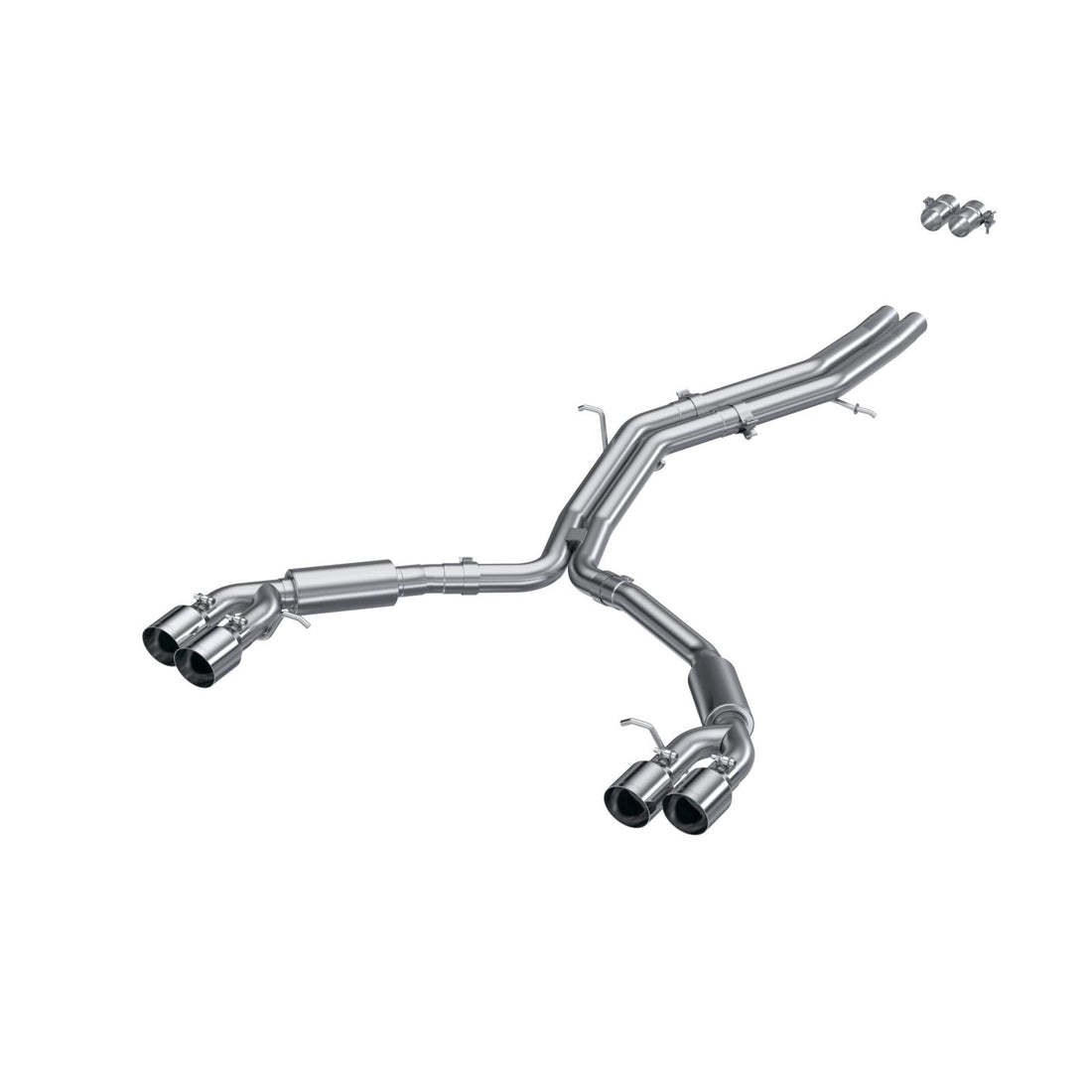 MBRP S4607304 - T304 Stainless Steel 2.5 Inch Resonator Back Dual Rear Quad Tips 18-Up Audi S5 Coupe/S4 Sedan MBRP