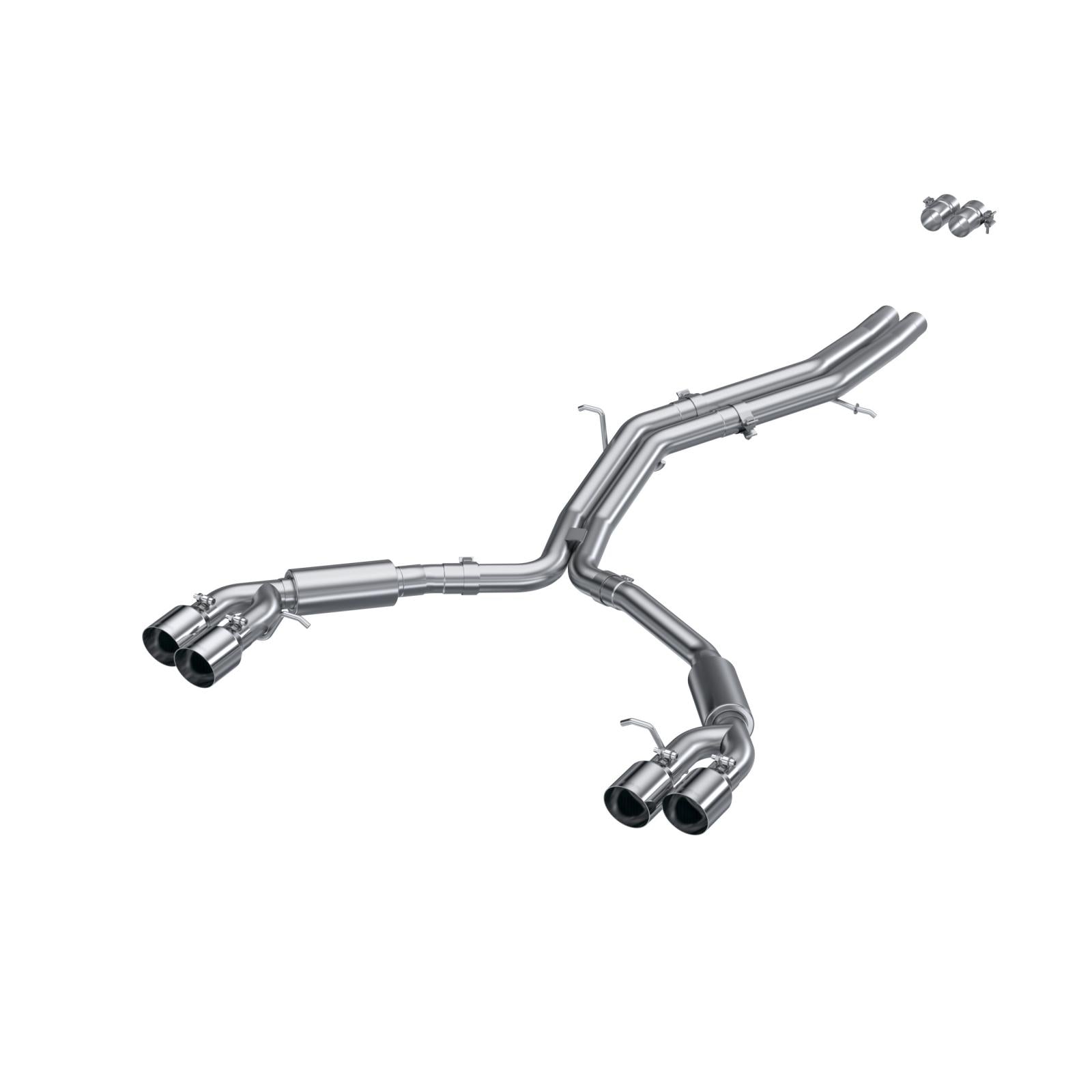 MBRP S4607304 - T304 Stainless Steel 2.5 Inch Resonator Back Dual Rear Quad Tips 18-Up Audi S5 Coupe/S4 Sedan MBRP