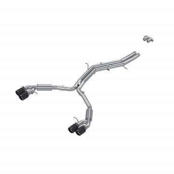 MBRP S46073CF - T304 Stainless Steel 2.5 Inch Resonator Back Dual Rear Quad Carbon Fiber Tips 18-Up Audi S5 Coupe/S4 Sedan MBRP