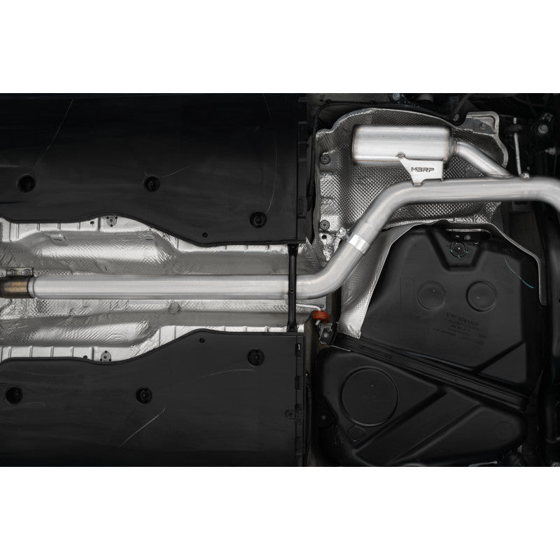 MBRP S46083CF Armor Pro Series 3 Inch Cat Back Dual Rear Exit T304 Stainless Steel Carbon Fiber Tips Exhaust System