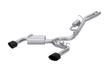 MBRP S46103BC T304 Stainless Steel 3 Inch Cat-Back Dual Split Rear Oval Black Chrome Tips