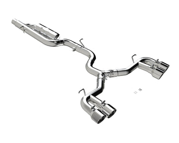 MBRP S4612304 - 2022-Up Volkswagen Golf R MK8 T304 Stainless Steel 3 Inch Cat-Back Quad Split Rear Valve Delete MBRP