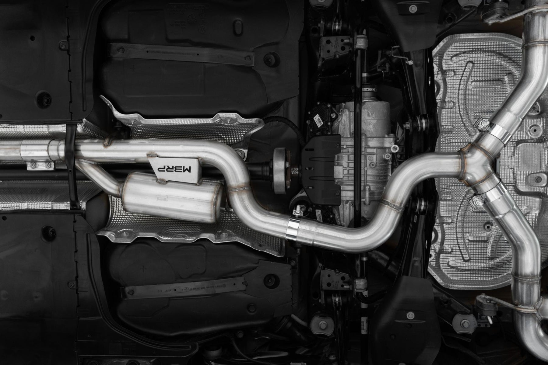 MBRP S4612304 - 2022-Up Volkswagen Golf R MK8 T304 Stainless Steel 3 Inch Cat-Back Quad Split Rear Valve Delete MBRP