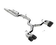 MBRP S46123CF T304 Stainless Steel 3 Inch Cat-Back Quad Split Rear Carbon Fiber Tips Valve Delete