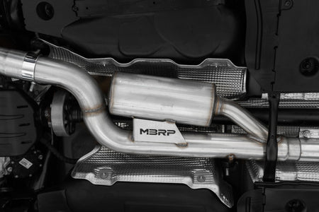 MBRP S46133CF - 2022-Up Volkswagen Golf R MK8 T304 Stainless Steel 3 Inch Cat-Back 2.5 Inch Quad Rear Exit with Carbon Fiber Tips Active Exhaust MBRP 2