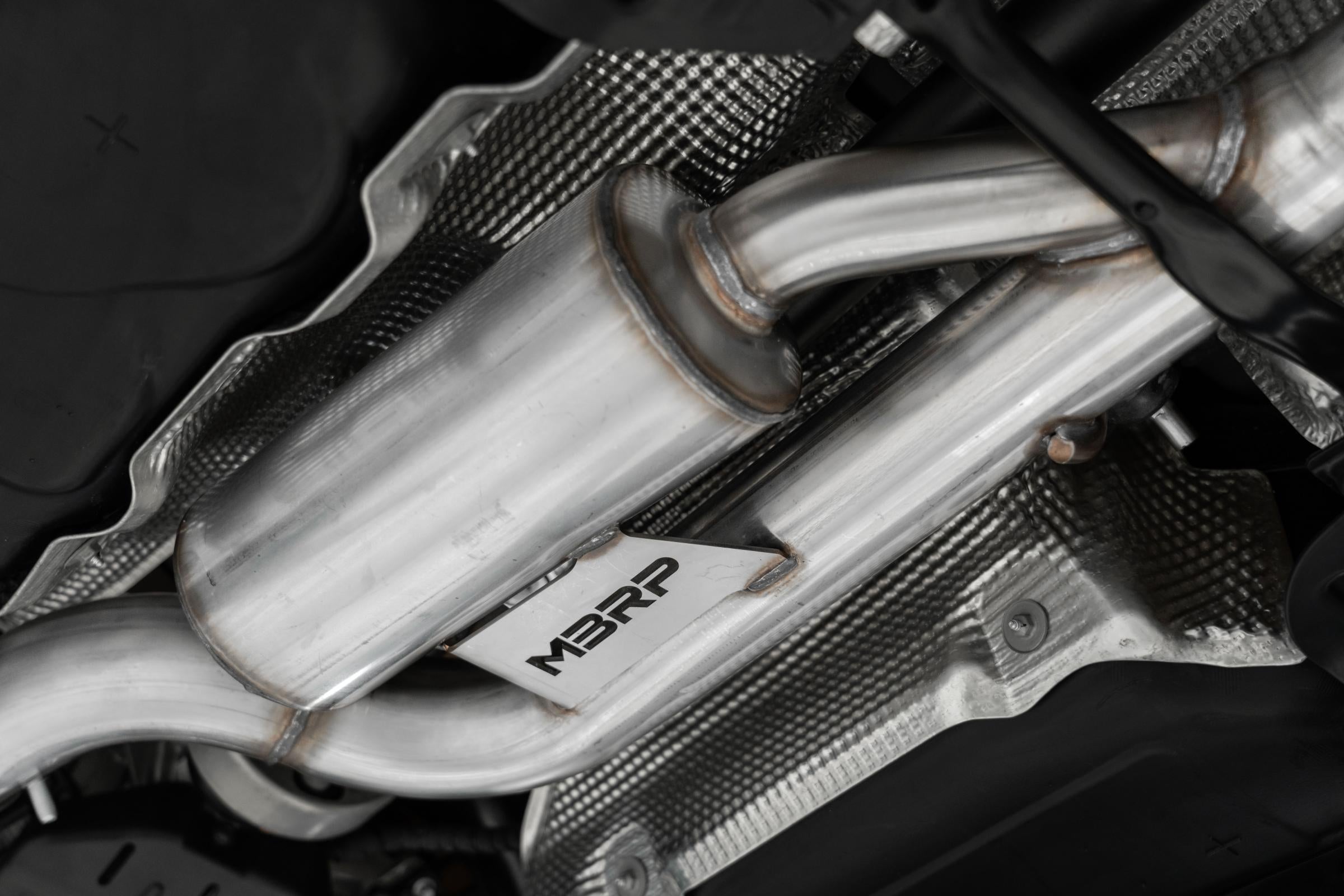 MBRP S46133CF - 2022-Up Volkswagen Golf R MK8 T304 Stainless Steel 3 Inch Cat-Back 2.5 Inch Quad Rear Exit with Carbon Fiber Tips Active Exhaust MBRP 3