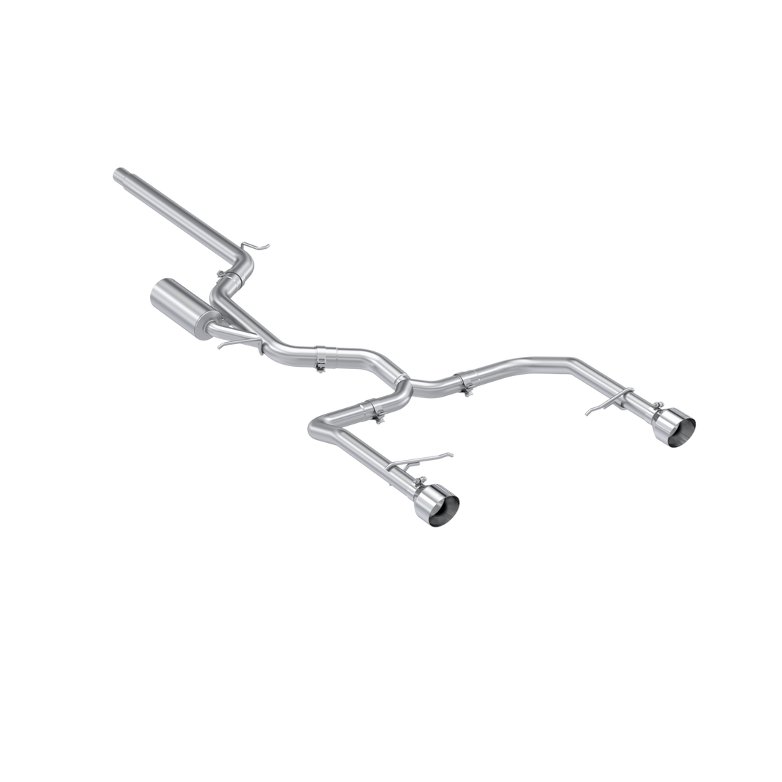 MBRP S4615304 - 2022-Up Volkswagen Jetta GLI 2.0 TSI T304 Stainless Steel 3 Inch Cat-Back 2.5 Inch Dual Split Rear Street Profile MBRP 1