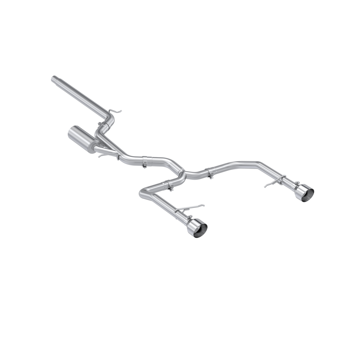 MBRP S4615304 - 2022-Up Volkswagen Jetta GLI 2.0 TSI T304 Stainless Steel 3 Inch Cat-Back 2.5 Inch Dual Split Rear Street Profile MBRP 1