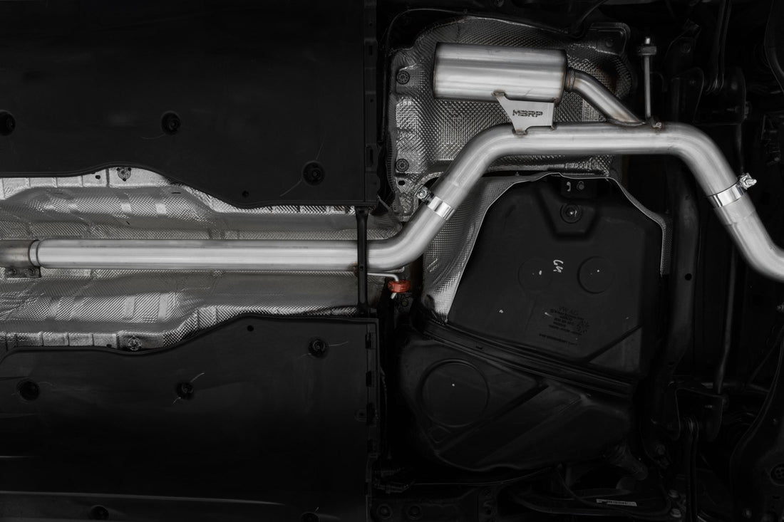 MBRP S46153CF - 2022-Up Volkswagen Jetta GLI 2.0 TSI T304 Stainless Steel 3 Inch Cat-Back 2.5 Inch Dual Split Rear with Carbon Fiber Tips Street Profile MBRP 2