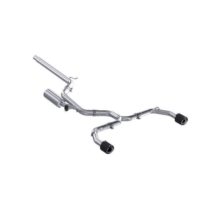 MBRP S46173CF - 2022-Up Volkswagen Golf GTI MK8 T304 Stainless Steel 3 Inch Cat-Back 2.5 Inch Dual Split Rear with Carbon Fiber Tips MBRP 1