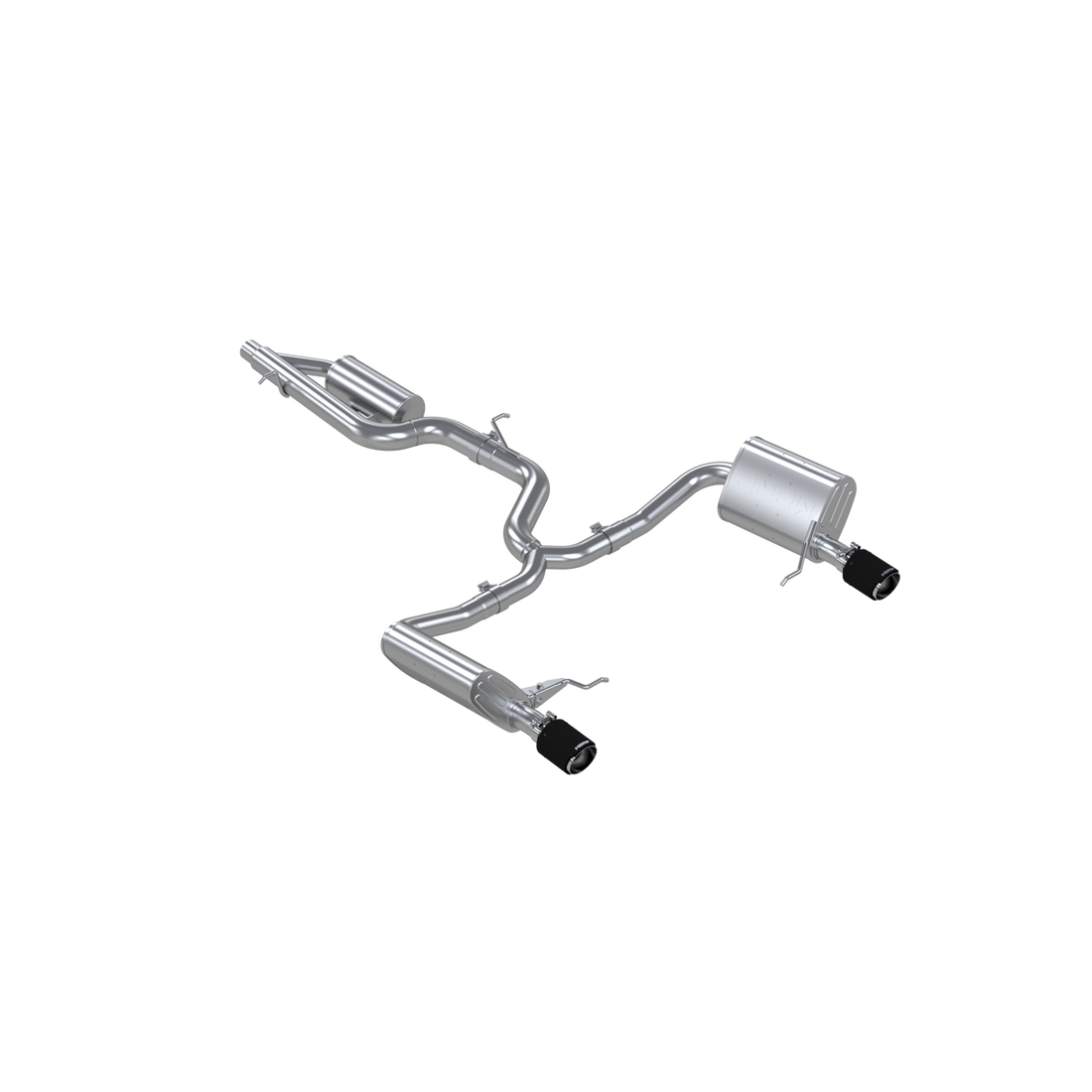 MBRP S46183CF Armor Pro T304SS Cat-Back 3 Inch 2.5 Inch Dual Split Rear Carbon Fiber Tips