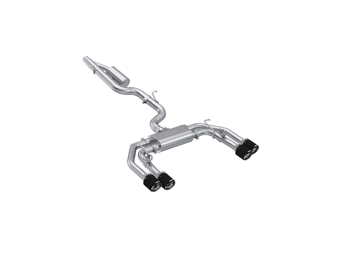MBRP S46193CF Armor Pro 3 Inch Cat-Back 2.5 Inch Quad Rear Exit Active Exhaust System Carbon Fiber Tips