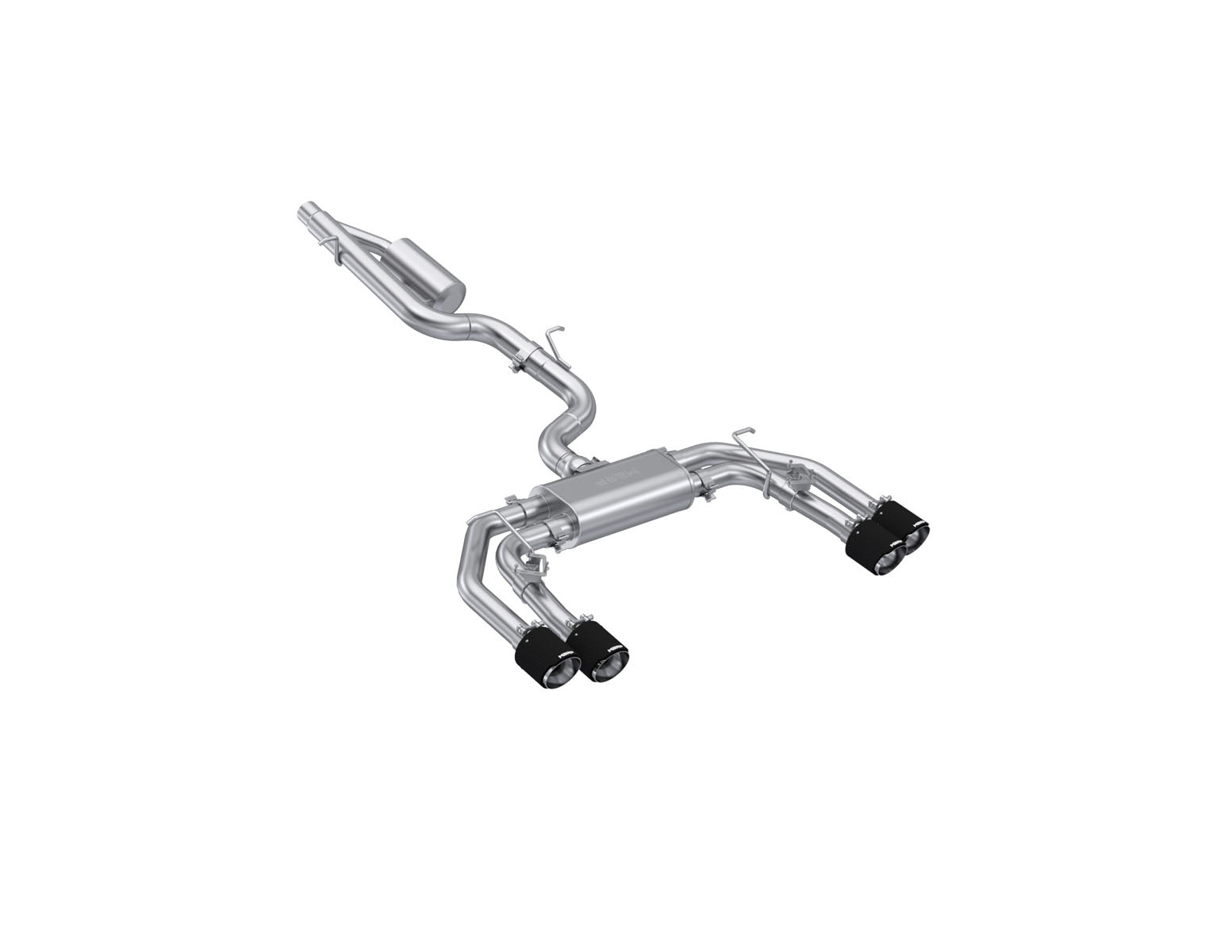 MBRP S46193CF Armor Pro 3 Inch Cat-Back 2.5 Inch Quad Rear Exit Active Exhaust System Carbon Fiber Tips
