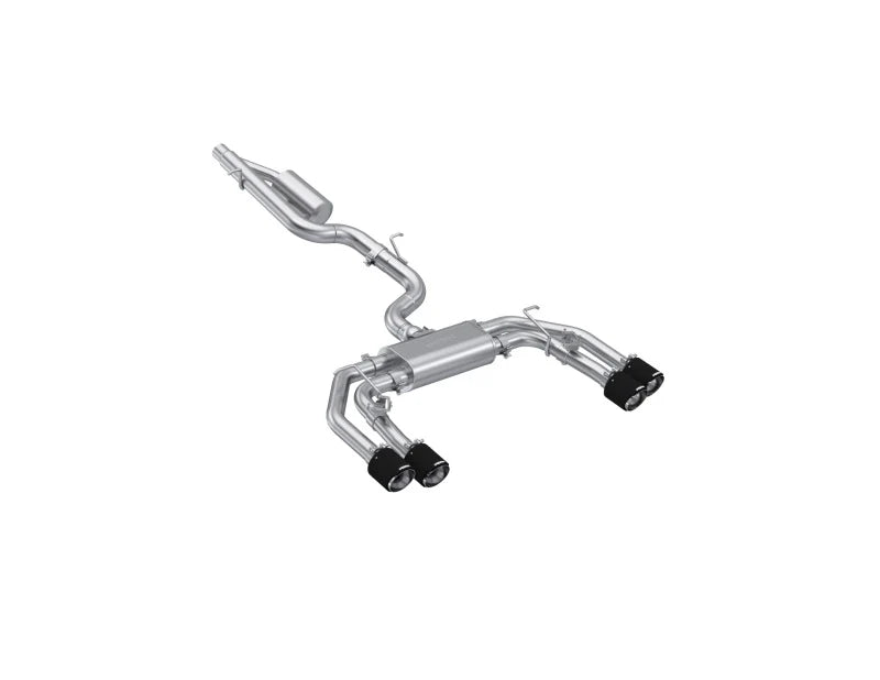 MBRP S46193CF Armor Pro 3 Inch Cat-Back 2.5 Inch Quad Rear Exit Active Exhaust System Carbon Fiber Tips