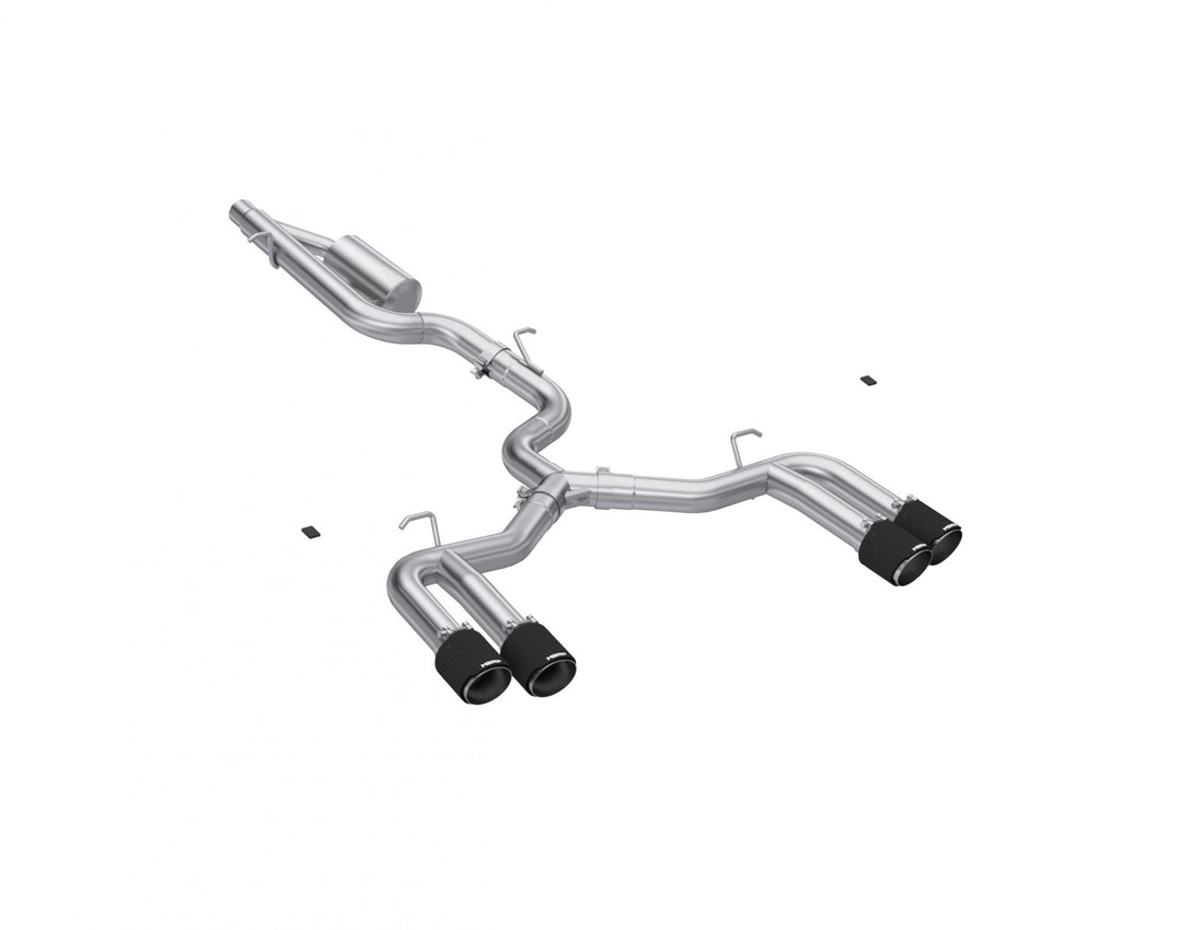 MBRP S46203CF - 2022-Up Audi S3 Armor Pro 3 Inch Cat-Back Exhaust System with Quad Carbon Fiber Tips, Valve Delete MBRP