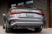 MBRP S46203CF - 2022-Up Audi S3 Armor Pro 3 Inch Cat-Back Exhaust System with Quad Carbon Fiber Tips, Valve Delete MBRP