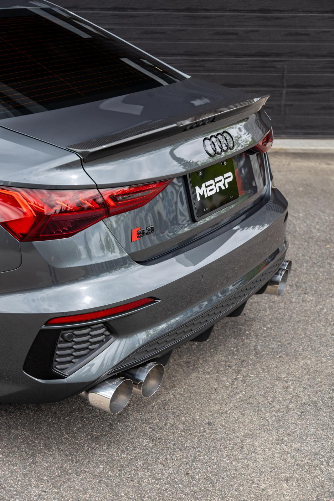 MBRP S46203CF - 2022-Up Audi S3 Armor Pro 3 Inch Cat-Back Exhaust System with Quad Carbon Fiber Tips, Valve Delete MBRP