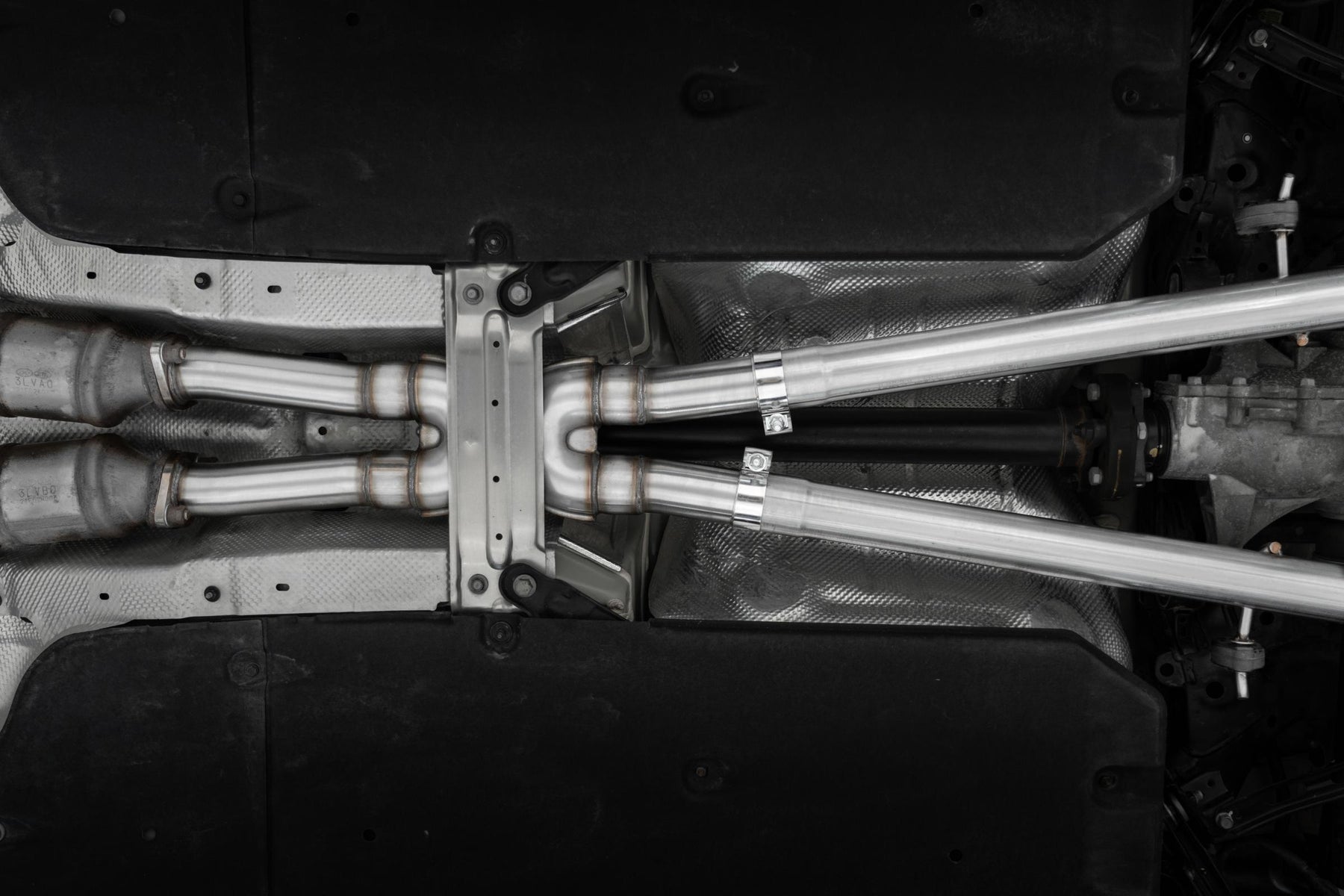 MBRP S4708304 2.5 Inch Cat-Back Dual Split Rear Quad Outlet T304 Stainless Steel Active Exhaust
