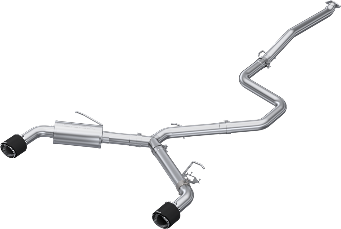 MBRP S47103CF T304 Stainless Steel 3 Inch Cat-Back Dual Split Rear Carbon Fiber Tips