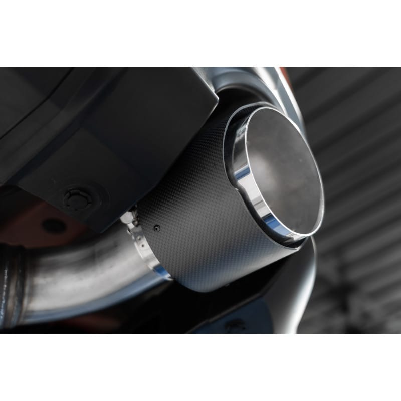 MBRP NA MBRP S48043CF - 13-up Subaru BRZ 17-up Toyota GR86 and 13-16 Scion FR-S T304 3 Inch Cat-Back Dual Split Rear Side Exit with Carbon Fiber Tips MBRP