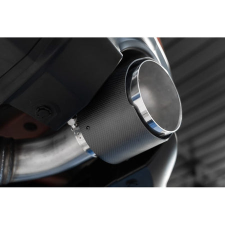MBRP NA MBRP S48043CF - 13-up Subaru BRZ 17-up Toyota GR86 and 13-16 Scion FR-S T304 3 Inch Cat-Back Dual Split Rear Side Exit with Carbon Fiber Tips MBRP