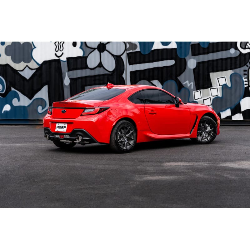 MBRP NA MBRP S48043CF - 13-up Subaru BRZ 17-up Toyota GR86 and 13-16 Scion FR-S T304 3 Inch Cat-Back Dual Split Rear Side Exit with Carbon Fiber Tips MBRP