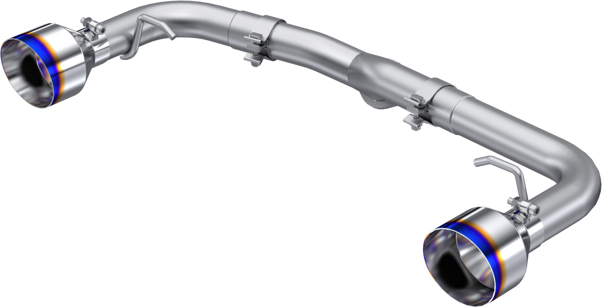 MBRP S48053BE 2.5 Inch T304 Stainless Steel Axle-Back Dual Split Rear Burnt End Tips