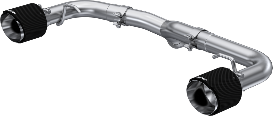 MBRP S48053CF T304 Stainless Steel 2.5 Inch Axle-Back Dual Split Rear with Carbon Fiber Tips