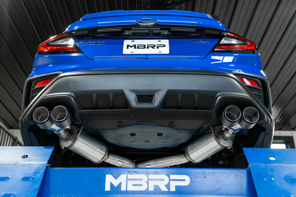 MBRP S48073CF T304 Stainless Steel 3 Inch Cat-Back Dual Split Rear Quad Carbon Fiber Tips