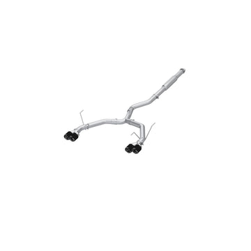 MBRP S48083CF T304 Stainless Steel 3 Inch Cat-Back Dual Split Rear Quad Carbon Fiber Tips Race Profile