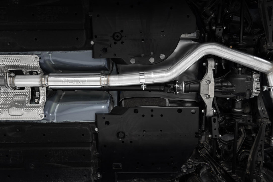 MBRP S48083CF T304 Stainless Steel 3 Inch Cat-Back Dual Split Rear Quad Carbon Fiber Tips Race Profile