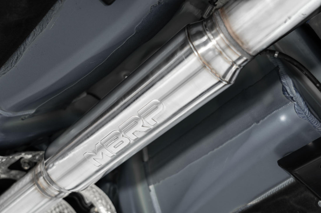 MBRP S48083CF T304 Stainless Steel 3 Inch Cat-Back Dual Split Rear Quad Carbon Fiber Tips Race Profile