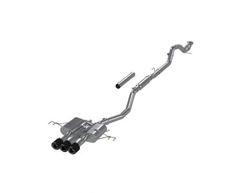 MBRP S49043CF 3 Inch Cat-Back Exhaust System T304 Stainless Steel Triple Center Outlet Carbon Fiber Tips