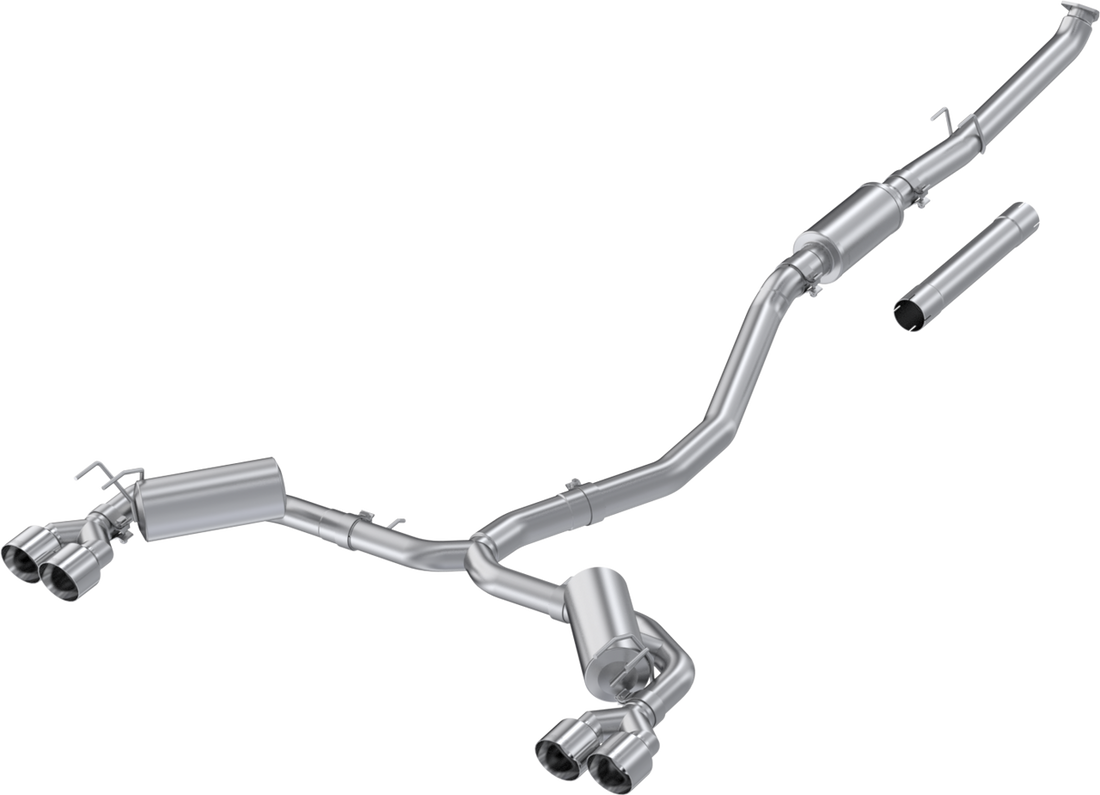 MBRP S4906AL Armor Lite 3 Inch Cat-Back 2.5 Inch Dual Split Rear Quad Polished Tips