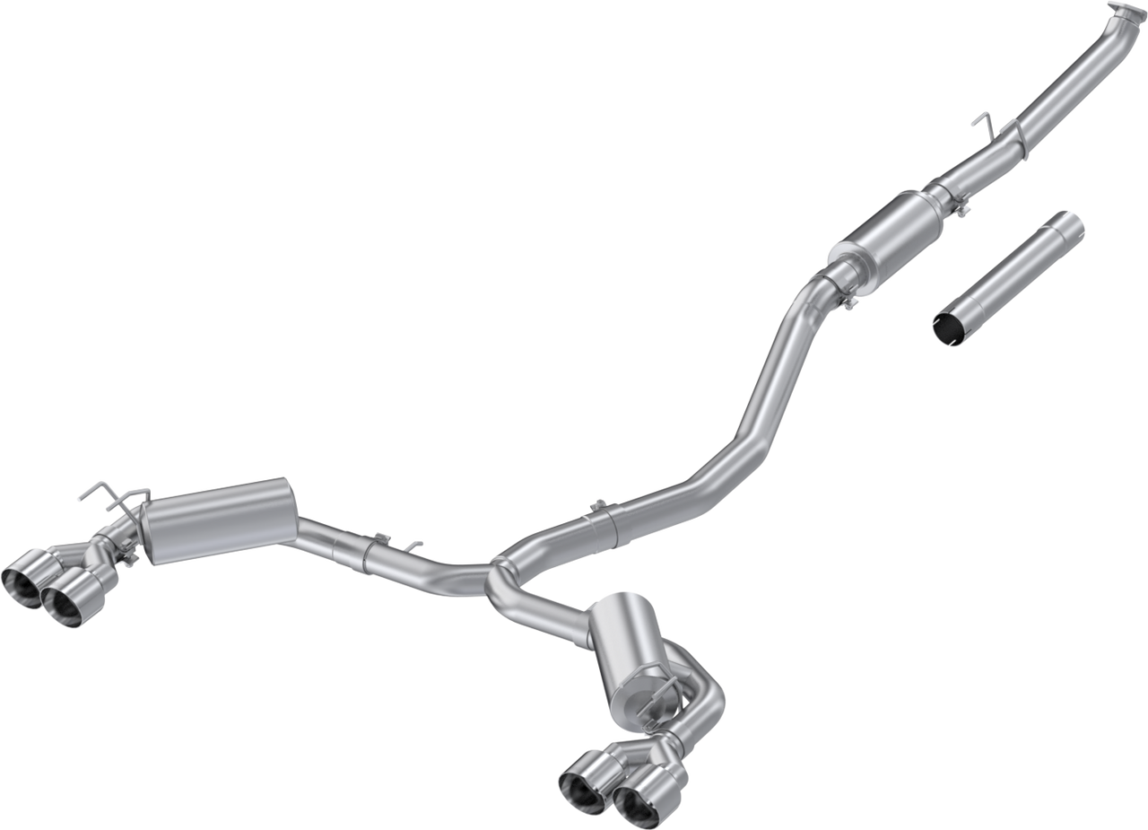 MBRP S4906AL Armor Lite 3 Inch Cat-Back 2.5 Inch Dual Split Rear Quad Polished Tips