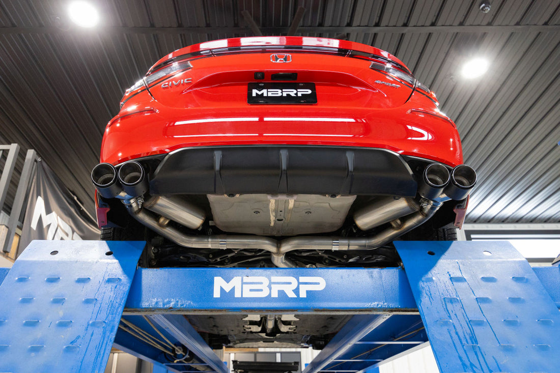MBRP S4906AL Armor Lite 3 Inch Cat-Back 2.5 Inch Dual Split Rear Quad Polished Tips