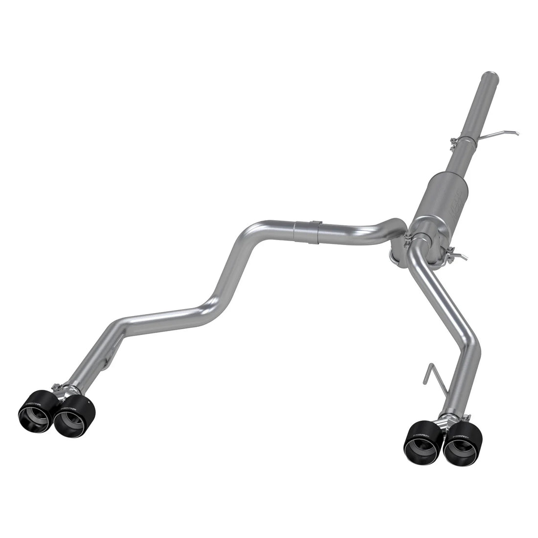 MBRP S50053CF 3.0 inch Cat-Back 2.5 inch Dual Split Rear Quad Carbon Fiber Tips 4.0 inch OD