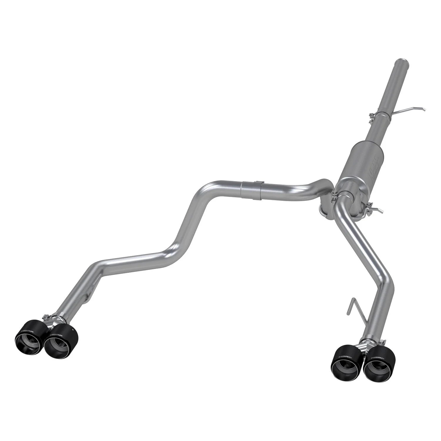 MBRP S50053CF 3.0 inch Cat-Back 2.5 inch Dual Split Rear Quad Carbon Fiber Tips 4.0 inch OD