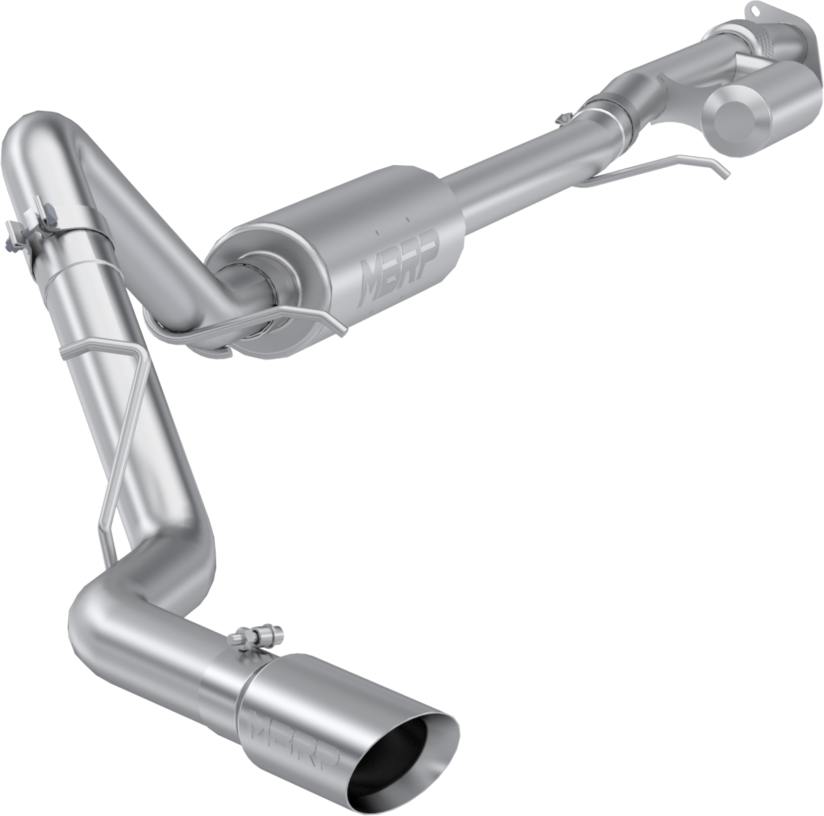 MBRP S5019304 - 2019-Present Silverado/Sierra 1500 2.7L T304 Stainless Steel 3 Inch Cat-Back, Single Side Exit, Armor Pro MBRP