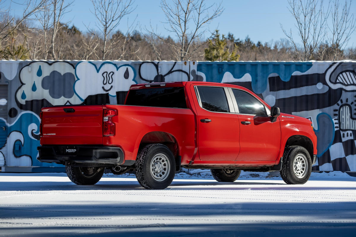 MBRP S5019AL - 2019-Present Silverado/Sierra 1500 2.7L Aluminized Steel 3 Inch Cat-Back Single Side Exit Armor Lite MBRP 3