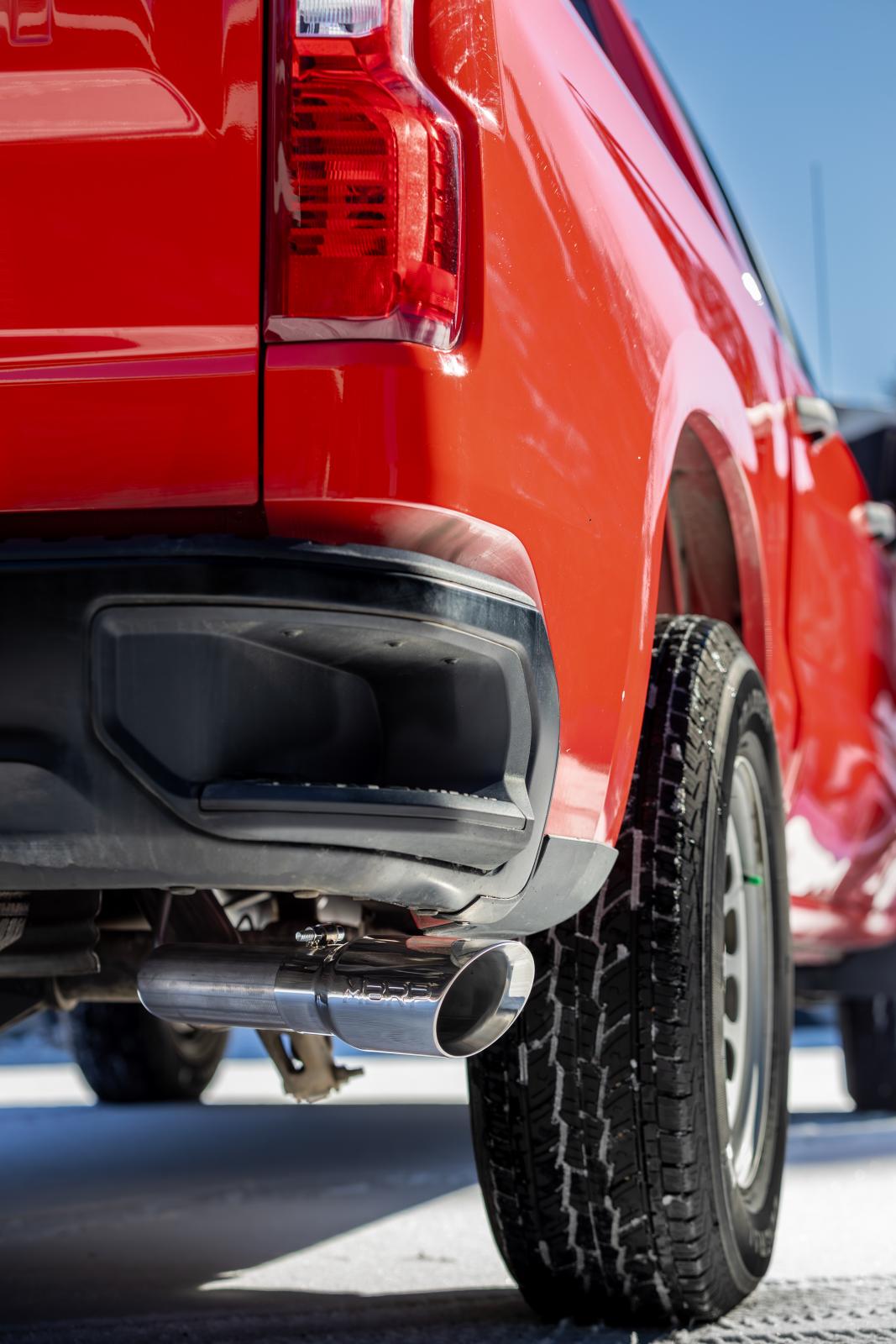 MBRP S5019AL - 2019-Present Silverado/Sierra 1500 2.7L Aluminized Steel 3 Inch Cat-Back Single Side Exit Armor Lite MBRP 4